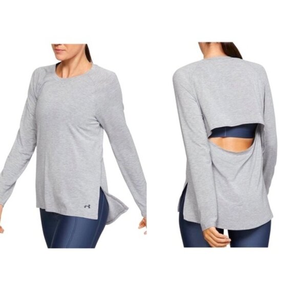 Under Armour Women’s Top Open Back Sweatshirt Blue - Picture 1 of 7